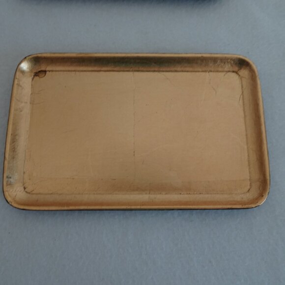 Vintage Small Trays Sushi Plates Gold Lacquer Set Of 4 Made in Japan - Picture 6 of 12